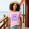 Simply Sage Market Women's Lake Girl Smiley Short Sleeve Graphic Tee - M - Pink - 2 of 3