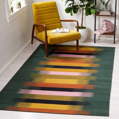 Handwoven Multicolor Wool Geometric Rectangular Rug, 8' x 10'