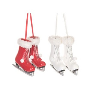 Transpac Resin Fuzzy Skate Ornament Set of 2 Christmas Home Decorations - 1 of 1