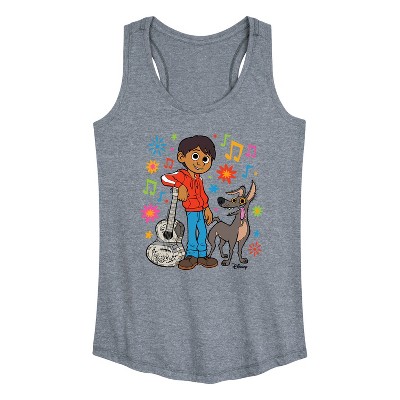 Women's Coco Miguel Y Dante Graphic Racerback Tank - Heather Grey - 2X