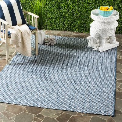Courtyard CY8653 Power Loomed Indoor and Outdoor Area Rug - Blue/Light Grey - 8'x11' - Safavieh