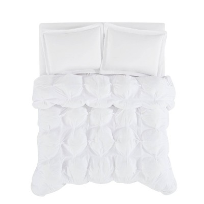 White Full Microfiber Cloud Puffer Comforter Set