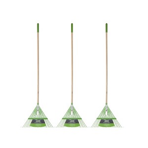 3-Piece Steel-Tine Leaf Rakes with Hardwood Handles Garden Tool Set - AMES - 1 of 4