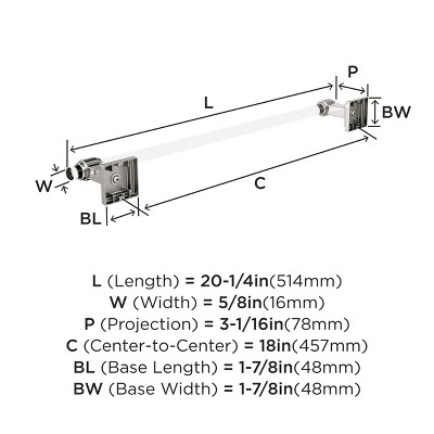Clear Polished Nickel Wall Mounted Towel Bar