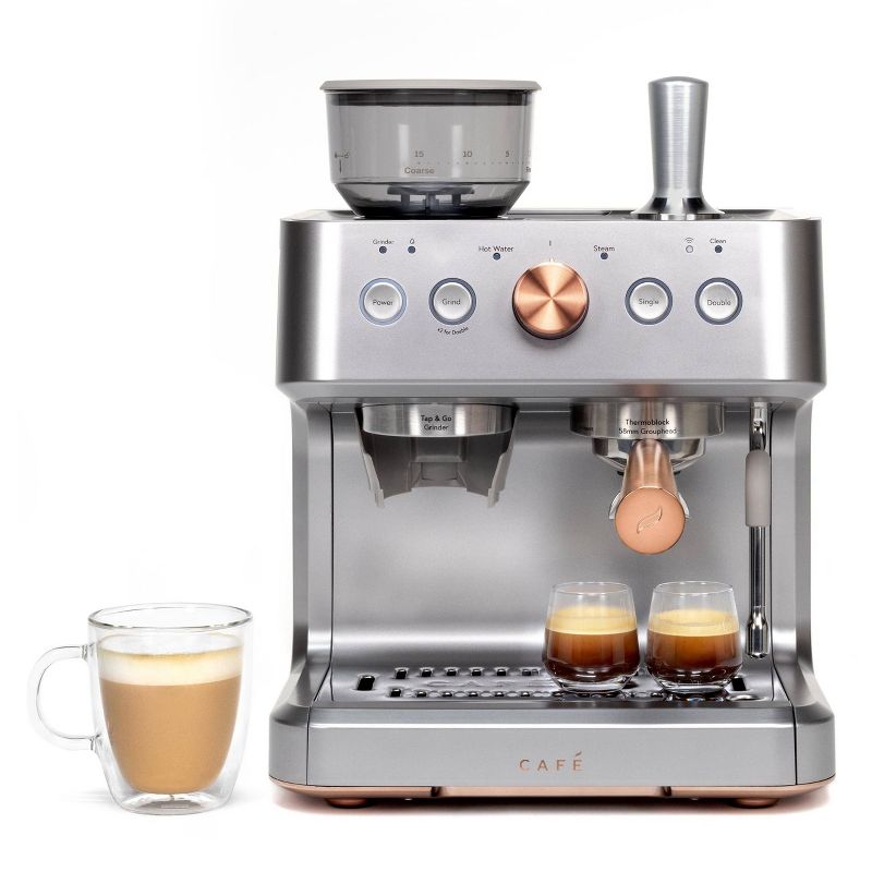CAFE Bellissimo Semi-Automatic Espresso Machine + Frother Stainless Steel, 1 of 7
