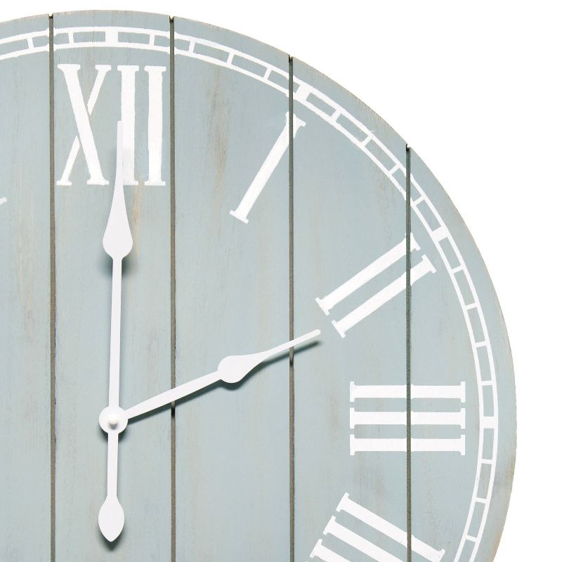 23" Wood Plank Rustic Coastal Wall Clock - Elegant Designs, 4 of 7