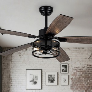 Bella Depot 55" Industrial Cage Ceiling Fan with Light Kit - 1 of 4