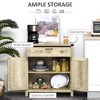 Modern Farmhouse Sideboard with Storage, Buffet Cabinet with 2 Barn Doors and Drawer for Dining Room - 4 of 4