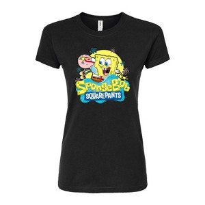 Women's - SpongeBob SquarePants - SpongeBob and Gary Fitted Graphic T-Shirt - 1 of 4