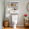 VANIRROR Over The Toilet Storage Cabinet, White with 1 Drawer and 2 Shelves, Bathroom Organizer Rack for Space-Saving Storage in Small Bathrooms - 2 of 3