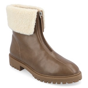 Journee Collection Womens Fynn Almond Toe Block Heel Ankle Booties - 1 of 4