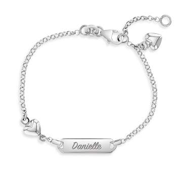 Girls' Puff Hearts Tag ID Bracelet Sterling Silver - In Season Jewelry