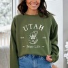 Simply Sage Market Women's Graphic Sweatshirt Embroidered Utah Sego Flower - 2 of 4