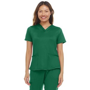 Medichic Women's Scrubs V-Neck Nylon Spandex Yoga Scrub Top - 1 of 2