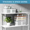 Aoibox Plastic Shower Caddy with Handle and Holes, Portable Bathroom Organizer for Toiletries, College Dorm Essentials, White/Silver - 4 of 4