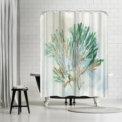 Americanflat Green Coral Iii by Pi Creative Art 71" x 74" Shower Curtain