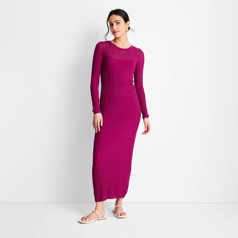 Women's Long Sleeve Sheer Midi Dress - Future Collective™ with Jenny K. Lopez, 1 of 6
