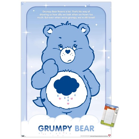 Trends International Care Bears - Grumpy Bear Unframed Wall Poster Print  White Mounts Bundle 22.375 x 34