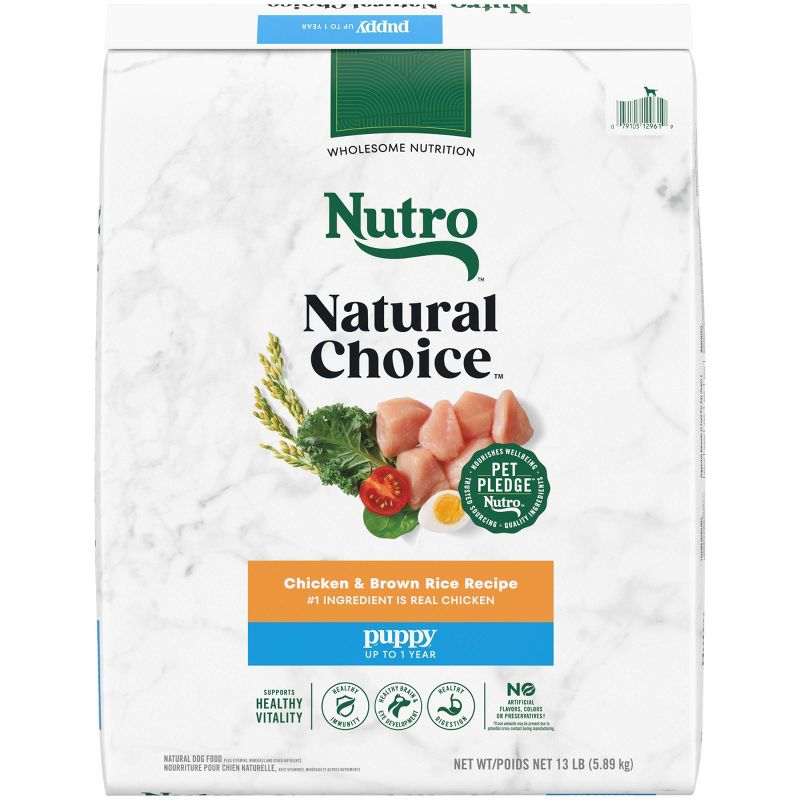 Nutro Natural Choice Chicken and Brown Rice Recipe Puppy Dry Dog Food - 13lbs, 1 of 16