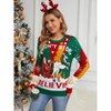 Christmas Sweater for Women Funny Crewneck Knit Christmas Sweater for Family Pullover Long Sleeve Top - 3 of 4