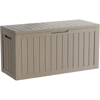 Acoinel Waterproof Deck Box for Outdoor Storage, Light Brown