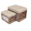 Cheung's Orion Set of 2 Cushioned Wood & Metal Storage Benches - 3 of 4