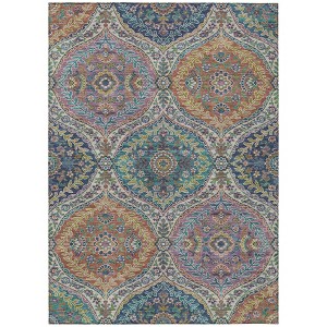 HomeRoots 10' X 14' Blue Copper And Gold Floral Washable Indoor Outdoor Area Rug - 1 of 4