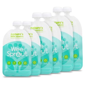 WeeSprout Double Zipper Reusable Food Pouches for Babies & Toddlers, 6-Pack - 1 of 4