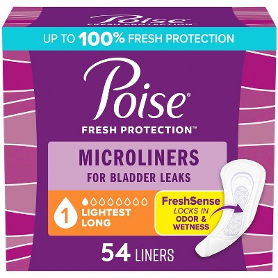Poise Microliners Incontinence & Postpartum Panty Liners - Lightest Absorbency