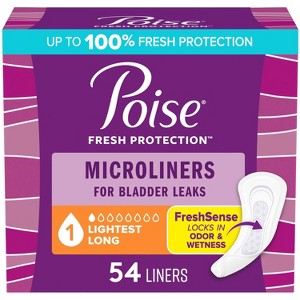 Poise Microliners Incontinence & Postpartum Panty Liners - Lightest Absorbency - 1 of 4