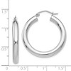Black Bow Jewelry 4mm, 14k White Gold Classic Round Hoop Earrings, 30mm (1 1/8 Inch) - 3 of 4