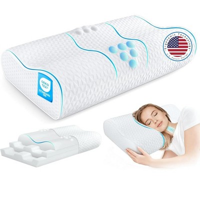 Zibroges Bed Pillow, Adjustable Orthopedic Sandwich Pillow� Cervical Pillow for Neck Pain Relief, Memory Foam Neck Pillow, Contour Cooling Pillow