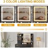 Makeup Vanity with Power Outlet, Vanity Desk with Mirror and Lights, Makeup Vanity Table with 2 Drawers - 4 of 4