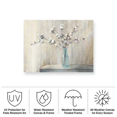 Julia Purinton Cotton Bouquet Weather Treated Wood Frame Outdoor Canvas Art