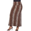 24seven Comfort Apparel Plus Size Animal Print Foldover Waist Maxi Skirt - 2 of 4