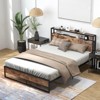 Infans Queen Size Industrial Platform Bed Frame with Charging Station Storage Headboard - 4 of 4