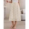 INSPIRE CHIC Women's Vintage Polka Dots Casual Pleated Elastic Waist Midi A-Line Skirts - 4 of 4