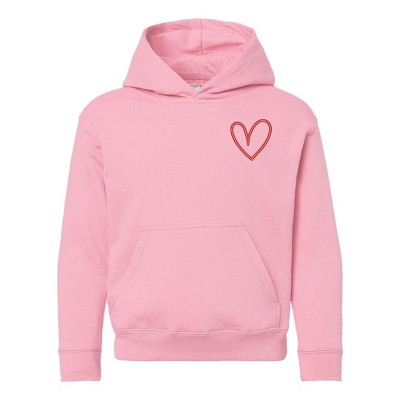 The Juniper Shop Embroidered Hand Drawn Heart Youth Graphic Hoodie