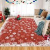 Christmas Area Rug Xmas Snowflake Accent Rug Holiday Decorative Soft Carpet - 2 of 4