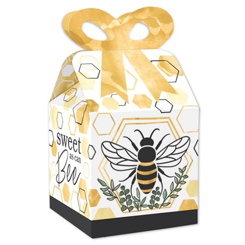 Big Dot of Happiness Honey Bee - Square Favor Gift Boxes - Baby Shower or  Birthday Party Bow Boxes - Set of 12