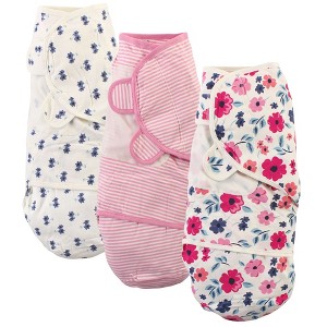 Touched by Nature Baby Girl Organic Cotton Swaddle Wraps, Garden Floral, 0-3 Months - 1 of 2