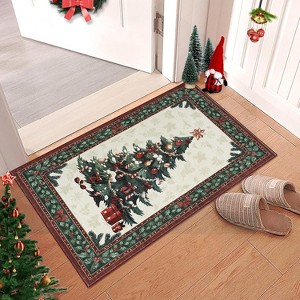 GustoWave  Washable Christmas Tree Floor Area Rug, Low Pile for Bedroom Living Room - 1 of 4