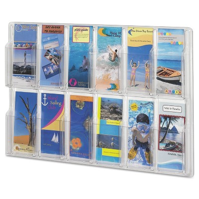 Safco Reveal Clear Literature Displays 12 Compartments 30 w x 2d x 20 1/4h Clear 5604CL