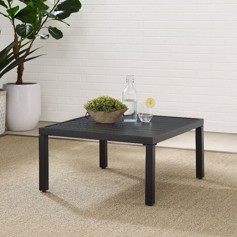 Piermont Outdoor Metal Sectional Coffee Table - Matte Black - Crosley, 2 of 8