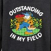 Women's - Garfield - Outstanding In My Field Lightweight French Terry Wide Neck Long Sleeve Shirt - 2 of 4