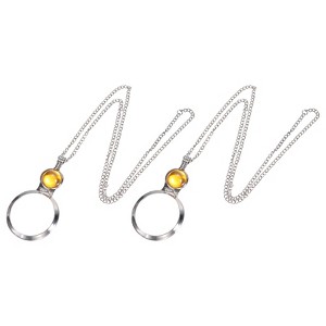 Unique Bargains 3X Magnifying Glass Necklace for Women Reading Gift Jewelry - 1 of 4