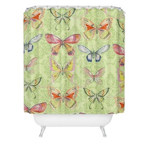 Deny Designs Pimlada Phuapradit Pastel Butterflies Shower Curtain: Woven Polyester, Machine Washable - 1 of 2