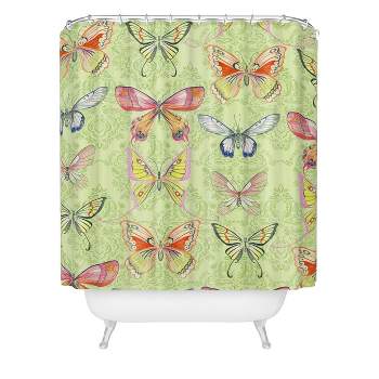 Deny Designs Pimlada Phuapradit Pastel Butterflies Shower Curtain