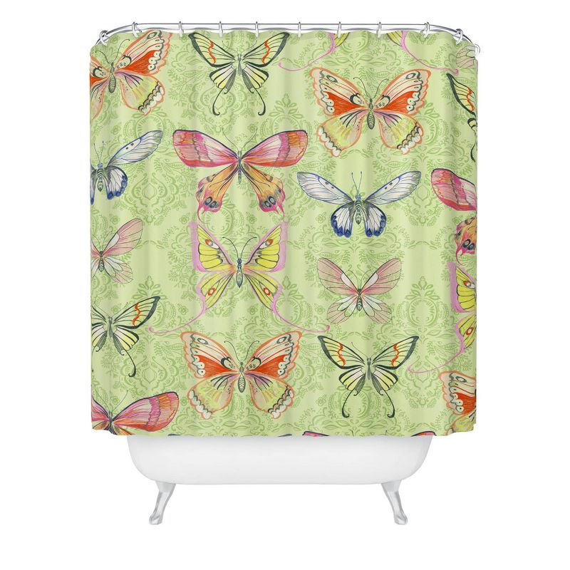 Deny Designs Pimlada Phuapradit Pastel Butterflies Shower Curtain, 1 of 4