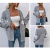 Women'S Christmas Snow crystal Sweater with Single-Breasted Design and Pocket - 2 of 4